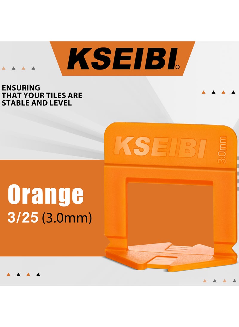 KSEIBI - Tile Leveling System Clips 3mm 200-pc, Plastic, for heavier tile and stone, prevents the tile from moving during the installation, Floor and Wall Tile Installation, Tile Projects, Quick & Efficient. - Image 1