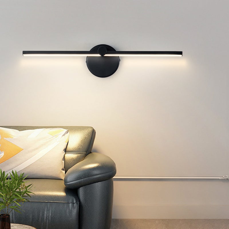 Creative LED wall lamp, bedroom bedside lamp, washbasin mirror, front lamp, 300 ° rotating decorative lamp  black - Image 2