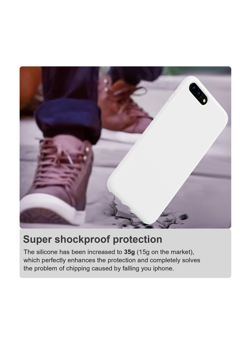 ماركة غير محددة - حافظة سيليكون لهاتف iPhone SE 2022/2020 iPhone 7/8 حماية من السقوط من الدرجة العسكرية [3 طبقات] [مقاس نحيف] غطاء خفيف الوزن مقاوم للصدمات، بطانة ناعمة من الألياف الدقيقة 4.7 بوصة، أبيض - Image 1