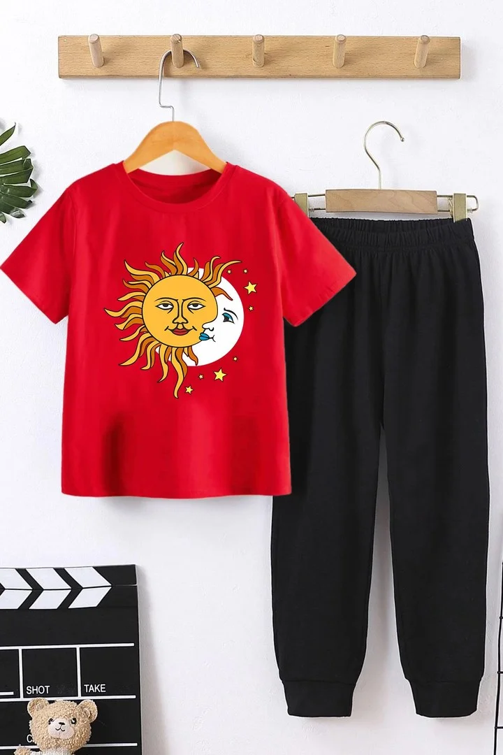 ONLYTRENDWEAR Kids Larks Tongues In Aspic Bottom - Top Tracksuit Set 3-4 Years Old Red
