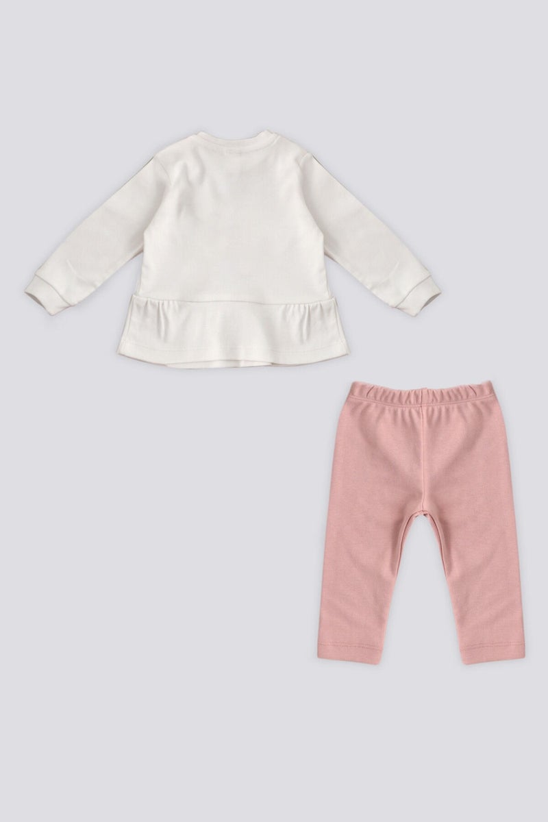 U.S. Polo Assn. Cream Heart Embroidered Baby 2-Piece Set  - Image 4