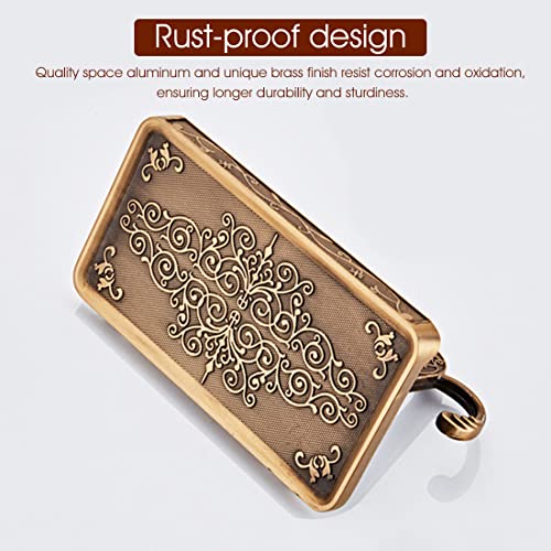 HASTHIP® Toilet Paper Roll Holder with Phone Shelf, Anti-Rust Aluminum Antique 3D Carving Wall-Mounted Toilet Paper Holder for Bathroom Washroom Hotel (7.29 * 3.94 * 3.75inch) - Image 5