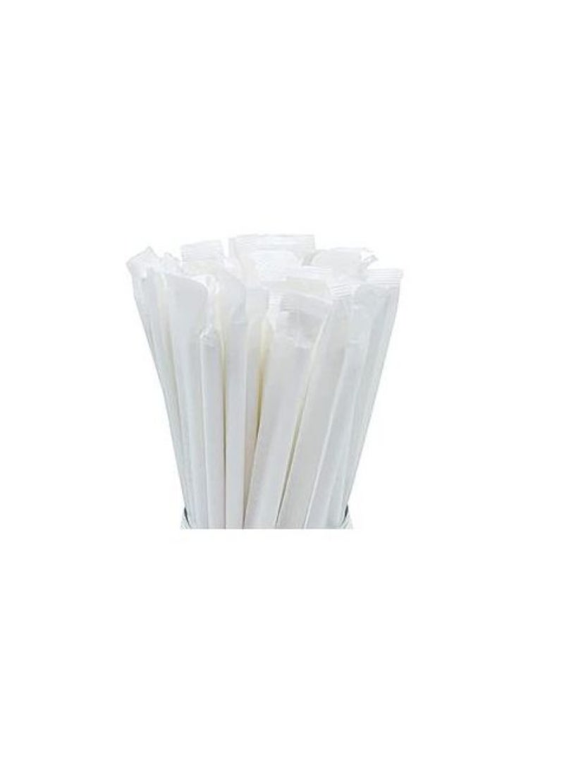 Super Touch Wrapped Paper Straw White 8 X197 Mm 8X250Pc