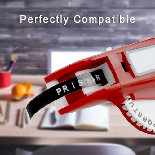 Pristar Compatible Embossing Tape Self-Adhesive Replacement for Dymo Embossing Label Maker Organizer Xpress, White on Black/Silver/Clear/Gold/Champagne Gold, 3/8 in x 9.8 ft, 5-Pack - Image 2