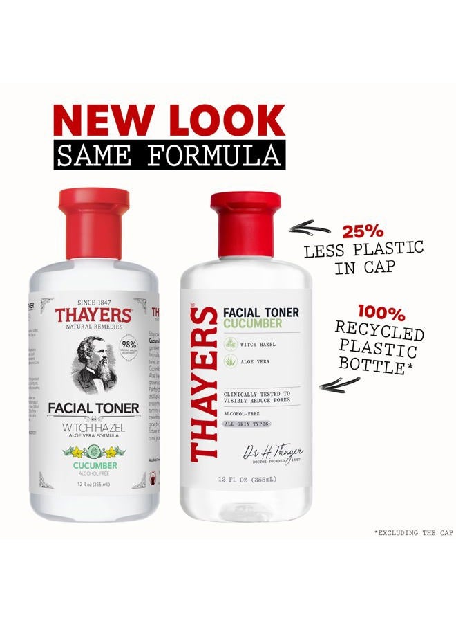 Thayers Witch Hazel Cucumber Face Toner. 12 Fluid Ounce Alcohol-Free Facial Mist With Aloe Vera Formula. Skin Care Essentials - Image 2