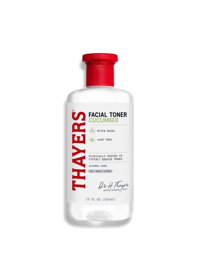 Thayers Witch Hazel Cucumber Face Toner. 12 Fluid Ounce Alcohol-Free Facial Mist With Aloe Vera Formula. Skin Care Essentials - Image 1