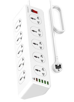 JBQ Power strip with 10-Outlet Surge protector power sockets 6 USB Ports 30W PD+QC Fast charging adapter sockets 2-meter heavy-duty power Extension Cord  - Image 1