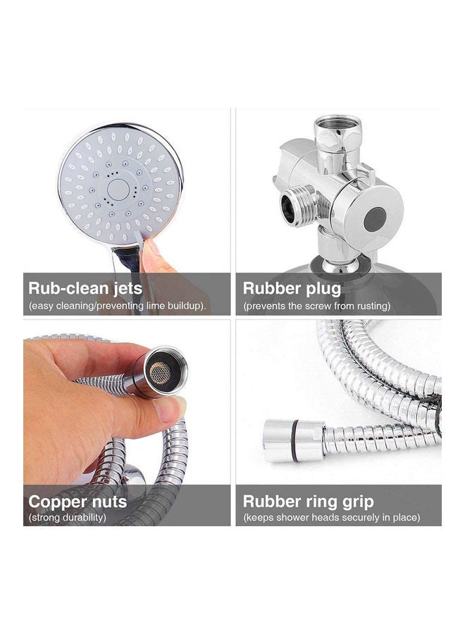 AMERTEER Handheld Showerhead And Rain Shower Combo Silver 0.72kg - Image 3