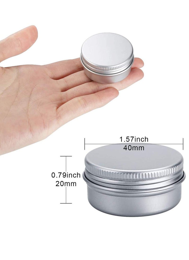 Generic - Cosmetic Jars With Lids 20pcs Empty Cosmetics Container Pots Aluminium Tin Jars with Screw Lids Labels and Mini Spatula for Cream Sample Powder Makeup Storage 20ml - Image 1
