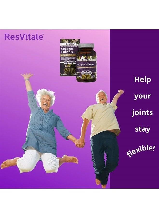 ResVitale - ResVitle Hydrolyzed Collagen Booster Supplement - Collagen Repair with Hyaluronic Acid and Collagen Peptides - 60 Vegetarian Capsules - Image 1