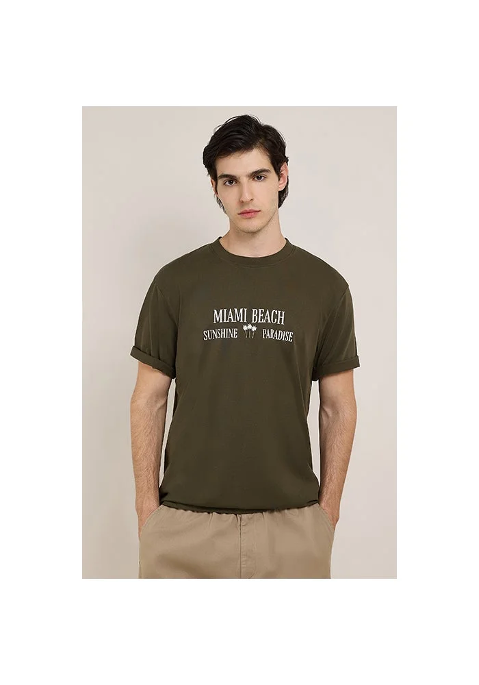 R&b Typography Print T-Shirt with Crew Neck and Short Sleeves