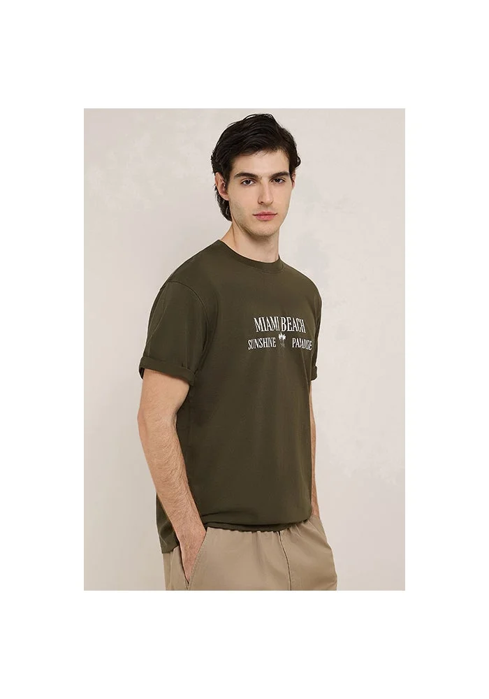 R&b Typography Print T-Shirt with Crew Neck and Short Sleeves