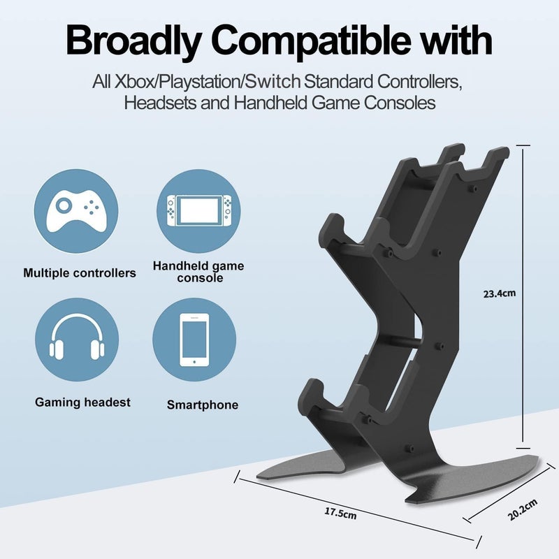 DOYO حامل وحدة التحكم وحامل سماعات الرأس، حامل وحدة التحكم للألعاب لجهاز Xbox One، PS4، PS5، Xbox Series X/S، سويتش، PC، سماعة رأس، حامل سماعة رأس معدني من الألمنيوم، منظم عالمي لملحقات الألعاب - Image 2