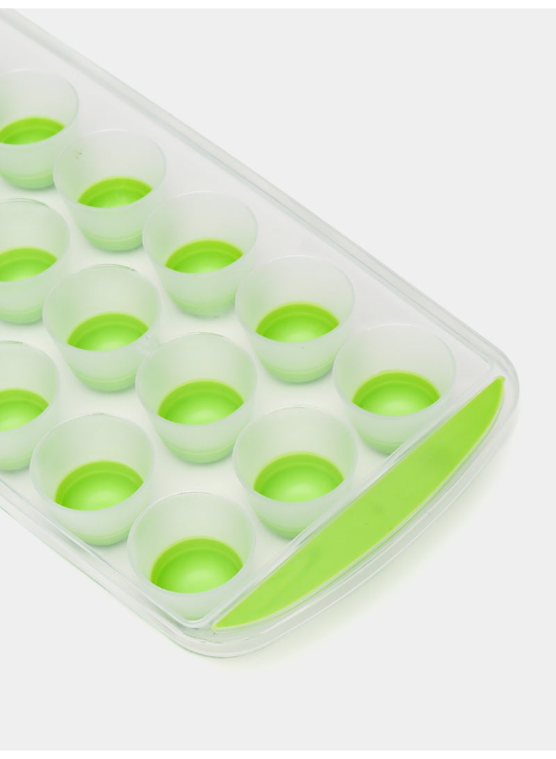 Ice Cube Tray, 21 Cubes, Stackable Silicone and Plastic Moulds for Freezer (Green) - Image 5