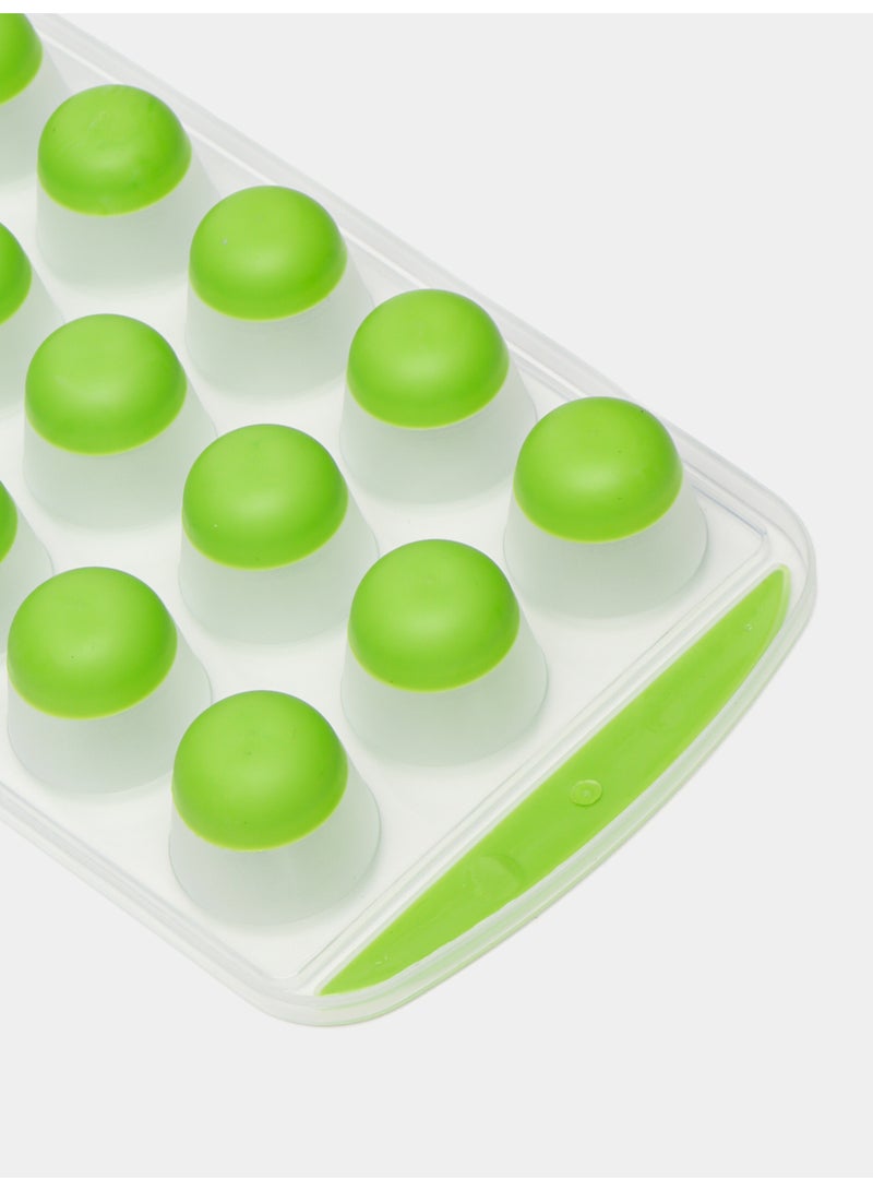Ice Cube Tray, 21 Cubes, Stackable Silicone and Plastic Moulds for Freezer (Green) - Image 3