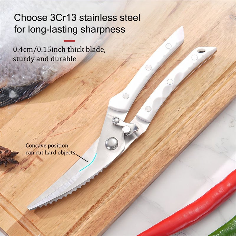 Multi Purpose Kitchen Scissors With Non Slip Handle For Chicken Bone Fish And BBQ Blue - Image 1