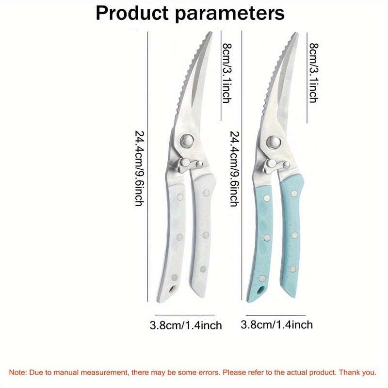 Multi Purpose Kitchen Scissors With Non Slip Handle For Chicken Bone Fish And BBQ Blue - Image 5