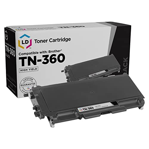 LD Products Compatible Toner Cartridge Replacement for Brother TN-360 High Yield (Black) Compatible with Brother DCP Series DCP-7040 DCP-7030 DCP-7045N HL-2140 HL-2170W H - Image 1
