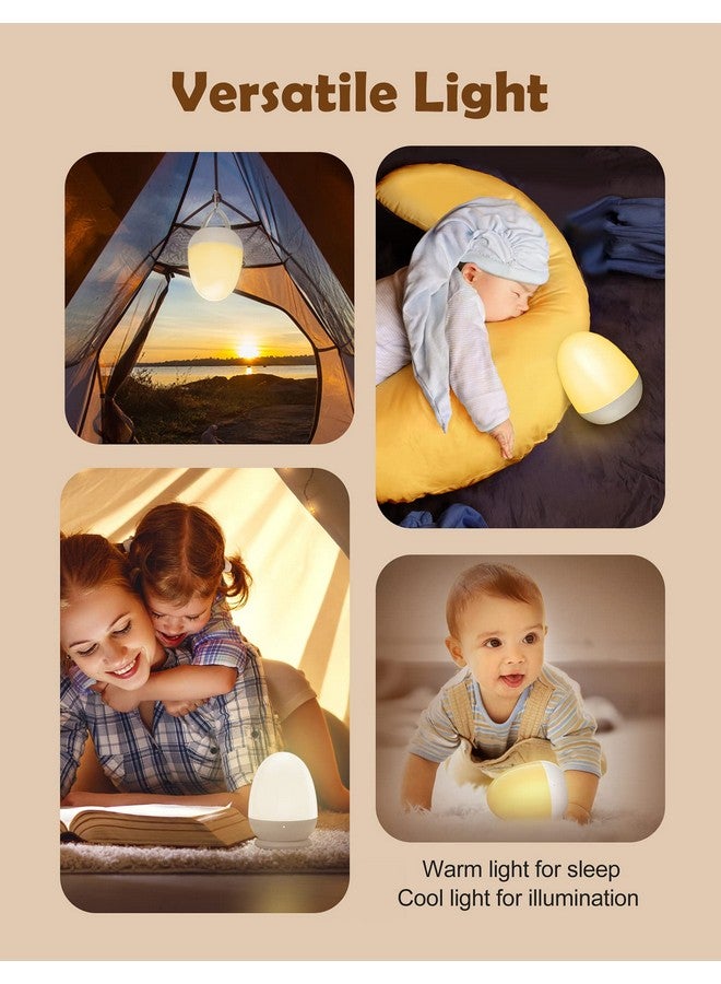 JolyWell Baby Night Light for Kid, Portable Egg Nightlight with Stable Charging Pad, Touch Nursery Night Lamp for Breastfeeding, Toddler Night Light for Bedroom, Timer Setting, ABS+PC, White-2 - Image 5