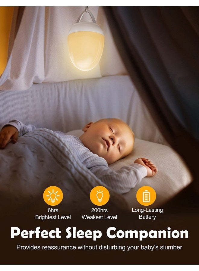 JolyWell Baby Night Light for Kid, Portable Egg Nightlight with Stable Charging Pad, Touch Nursery Night Lamp for Breastfeeding, Toddler Night Light for Bedroom, Timer Setting, ABS+PC, White-2 - Image 3