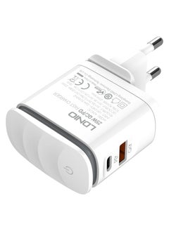 إل دينو LDNIO A2423C شاحن حائط سريع بقابس أوروبي مع كابل ميكرو ومصباح ليلي LED 25 وات - أبيض  - Image 5