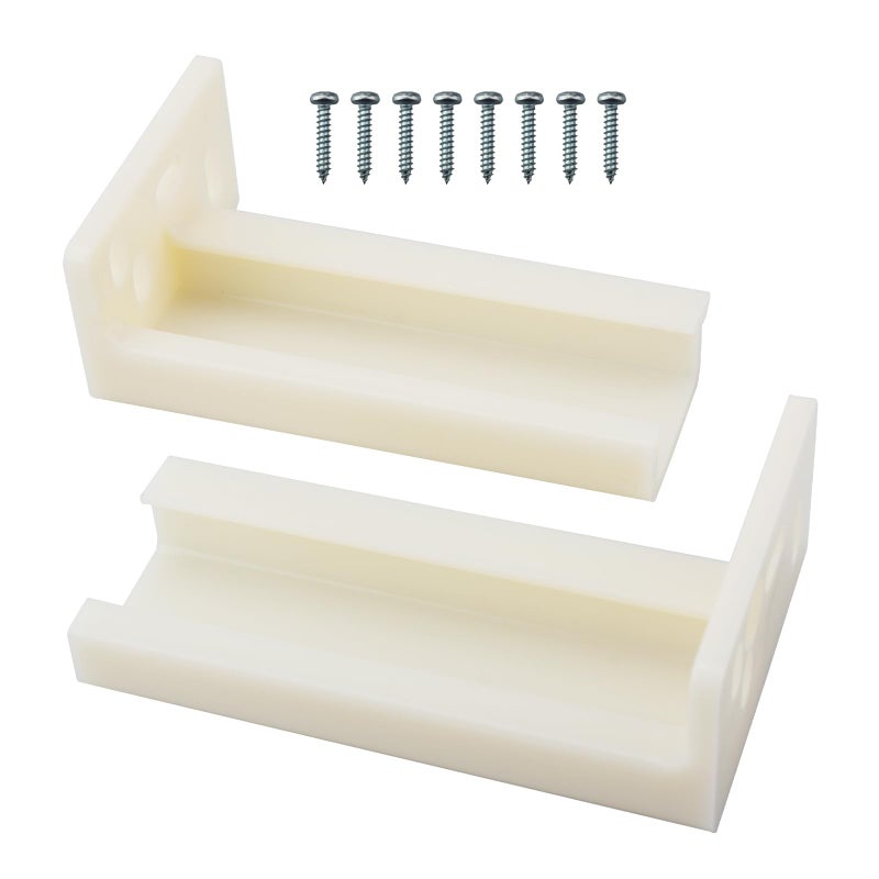 AILLSA R 7265 Drawer Track Back Plate, 3/8 In. X 1 In., Plastic, Left And Right, Beige (1 Pair) - Image 1