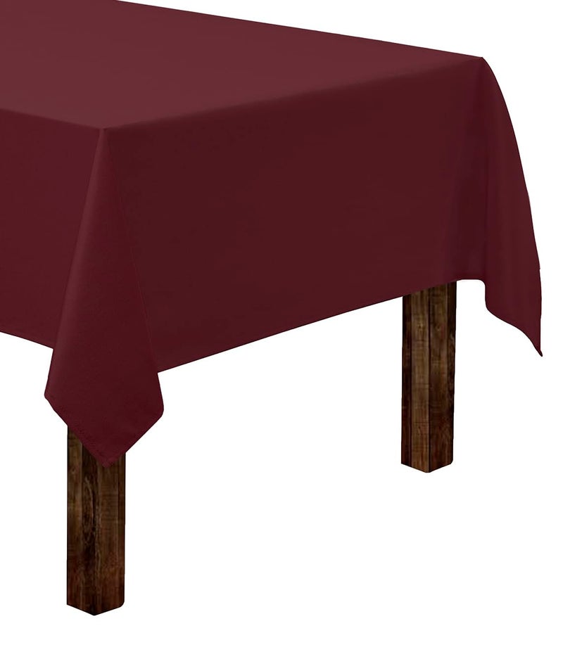 Gee Di Moda Rectangle Tablecloth 60 x 84 Inch Burgundy Table Cloth for 5 Foot Rectangle Tables Heavy Duty Washable Fabric for Holiday Party Dinner Weddings Baby Shower Events