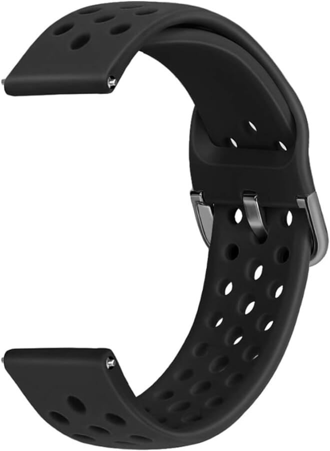 Perforated Sport Silicone Bracelet, Replacement Band, Size (22MM) for Huawei Watch GT1, GT2, GT2e, GT2 Pro 46MM/ Samsung S3 S4 46MM, Active2 44MM, Watch 3 45MM/ Honor Magic2 46MM