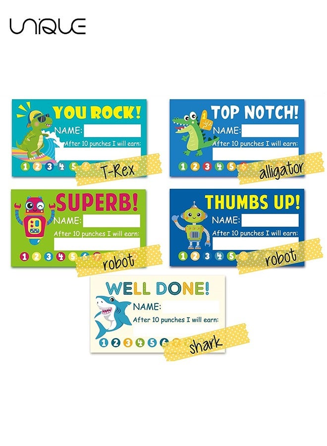 Unique Behavior Punch Cards for Kids Classroom, Pack of 250 Reward Punch Cards - Incentive and Loyalty Cards for Business, Classroom, and Students - Student Awards, Teachers - 2 x 3 inches, 5 Styles - Image 3