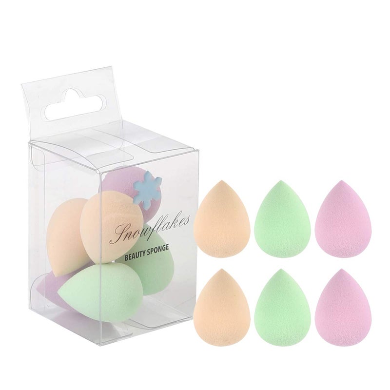 SNOWFLAKES SNOWFLAKES Snowflakes Mini Beauty Makeup Sponge Blender for Detailed Application Around the Eyes and Other Areas 6 pcs Latex Free Small Makeup Sponges Under Eyes