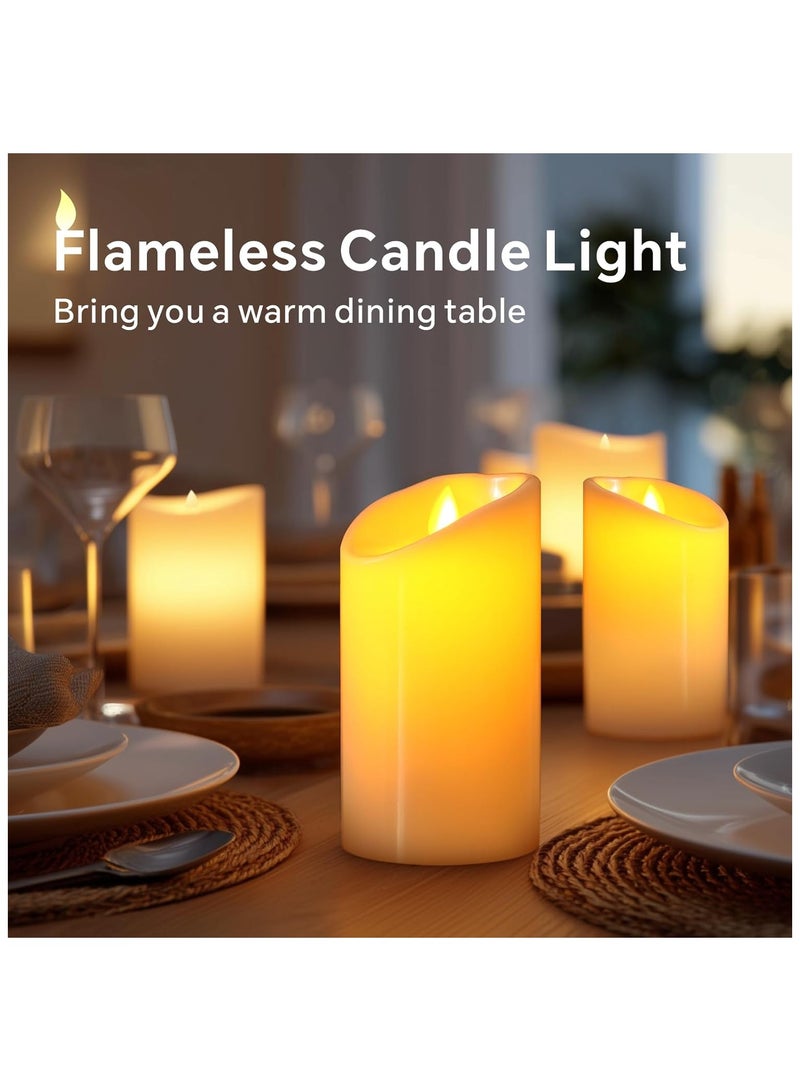 LED Flameless Candles, Battery Operated Flickering Candle Lights with Realistic Flame, Electric Decorative Candles, Used for Home Decor, Ramadan, Table Centerpieces, Weddings(5 PCS, Ivory)  - Image 2
