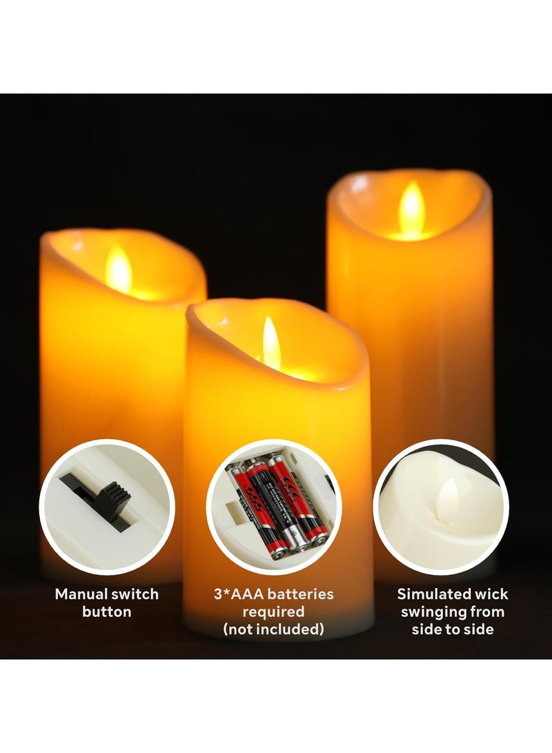 LED Flameless Candles, Battery Operated Flickering Candle Lights with Realistic Flame, Electric Decorative Candles, Used for Home Decor, Ramadan, Table Centerpieces, Weddings(5 PCS, Ivory)  - Image 4
