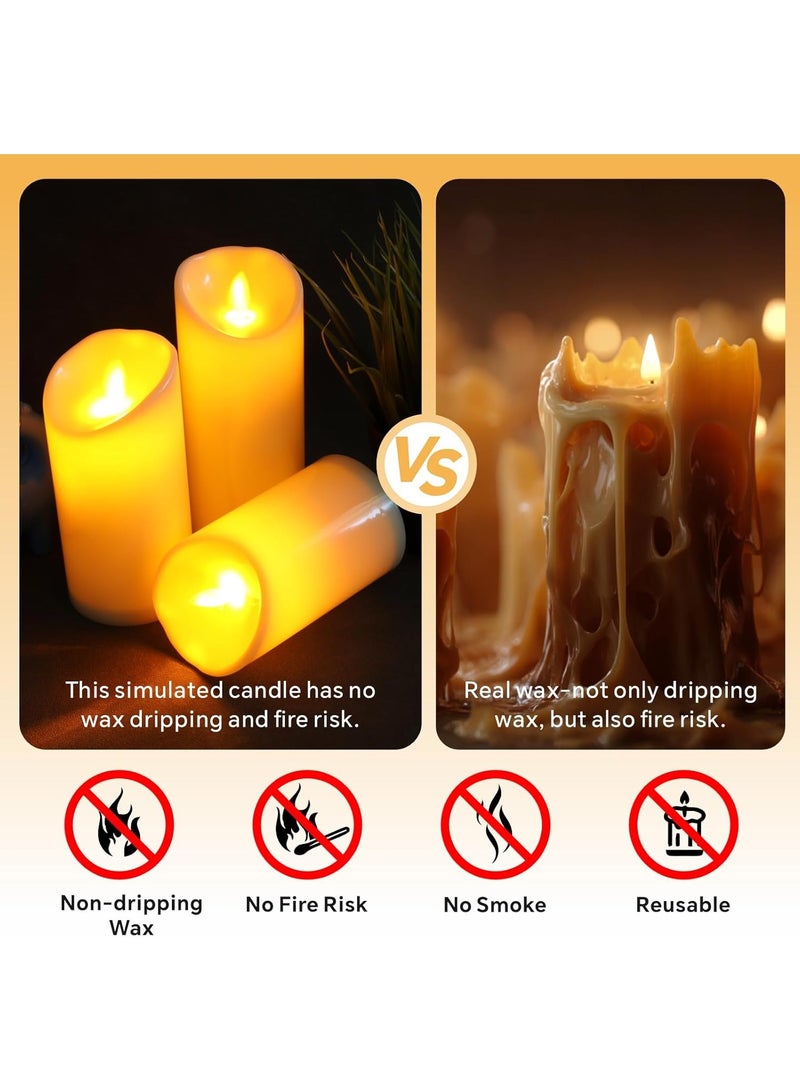 LED Flameless Candles, Battery Operated Flickering Candle Lights with Realistic Flame, Electric Decorative Candles, Used for Home Decor, Ramadan, Table Centerpieces, Weddings(5 PCS, Ivory)  - Image 5