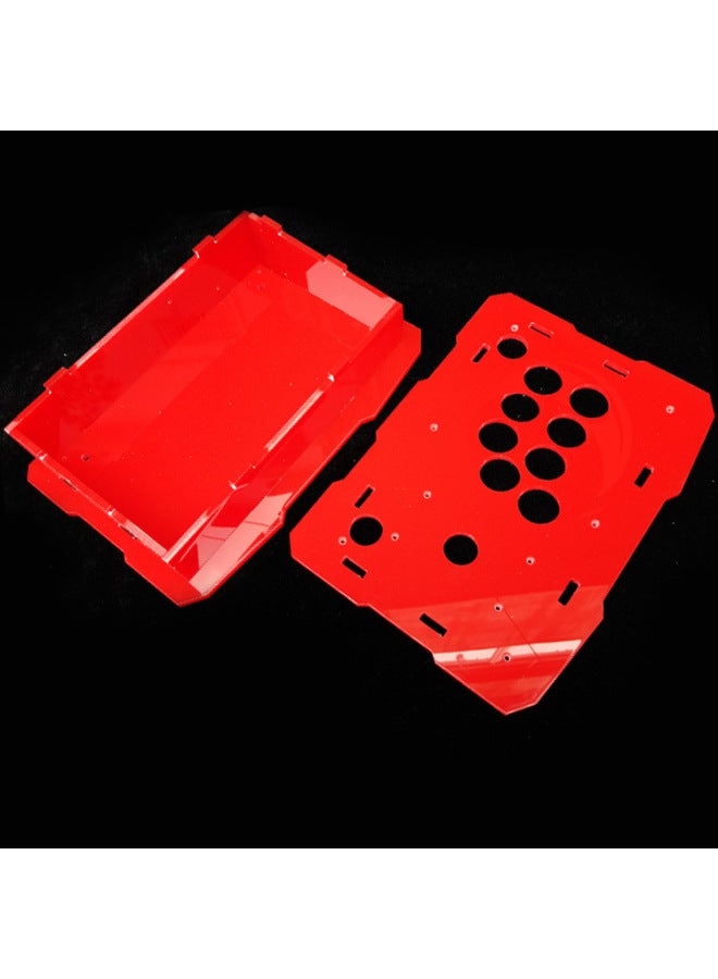 Arcade Rocker Housing Game Rocker Frame Rocker Outer Frame Machine Box Arcade Game Rocker King Of Fighters-Product Color:Red Acrylic Frame Eight-key Arc  - Image 1
