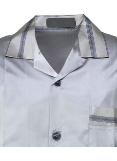 Oppland Men's Classic Model Pajama Set Premium Silky Satin Fabric Pocket Stylish Striped Comfortable Full Pattern  - Image 4