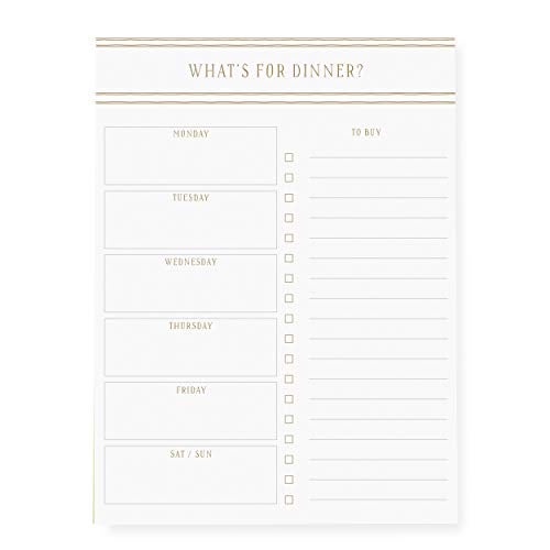 Graphique Large Magnetic Notepad, Gold Stripes–150 Sheets, 6” x 8”–Front Says,“What’s For Dinner”, Sticks to Any Magnetic Surface, Perfect for Shopping Lists, Makes a Great Gift (MLN002) - Image 2