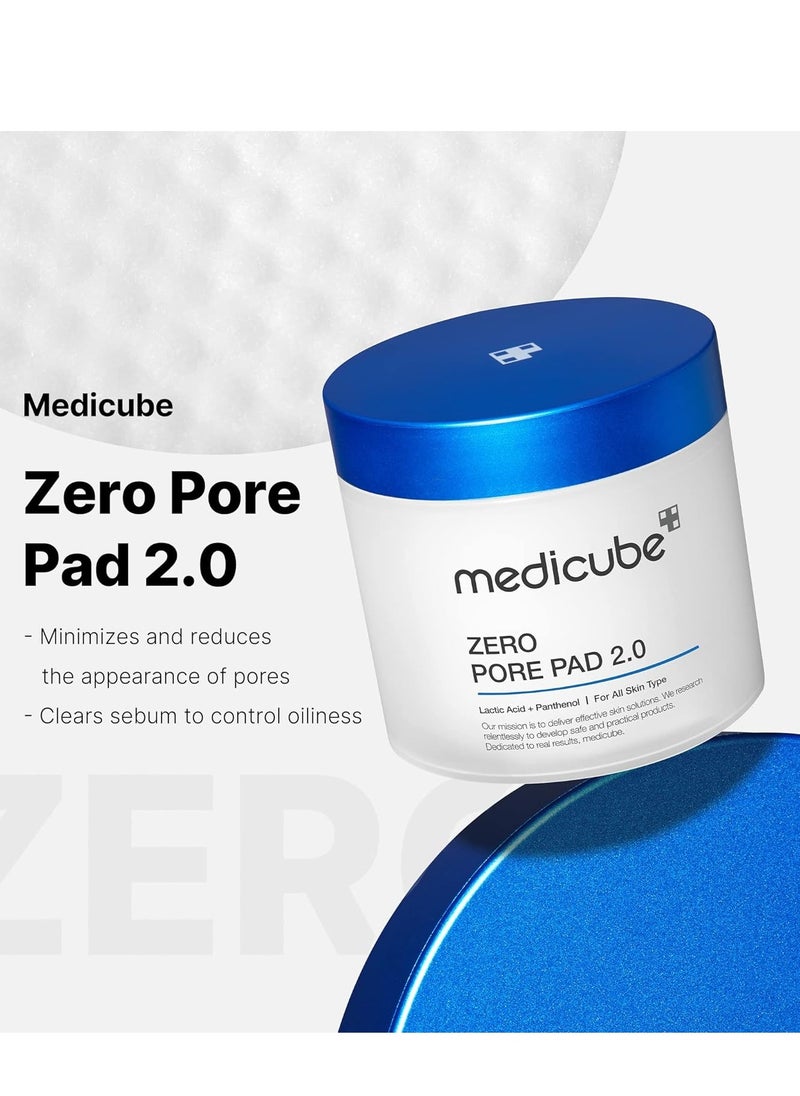 Medicube Medicube Zero Pore Pads 2.0 - Dual-Textured Facial Toner Pads for Exfoliation and Minimizing Pores with 4.5% AHA Lactic Acid & 0.45% BHA Salicylic Acid - Ideal for All Skin Types - Korean Skin Care  - Image 2