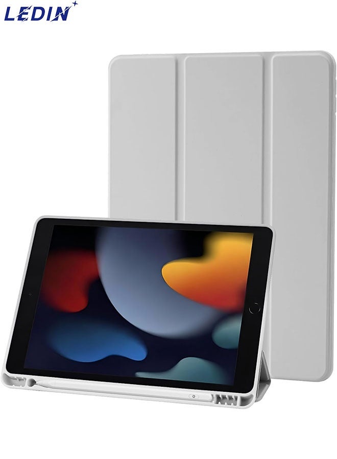 LEDIN Case Compatible with iPad 9 8 7 Generation 10.2 Inch, Model 2021/2020/2019,9th/8th/7th Case with Pen Holder, Trifold Stand Protective Case, Auto Sleep/Wake for iPad 10.2 - Image 1