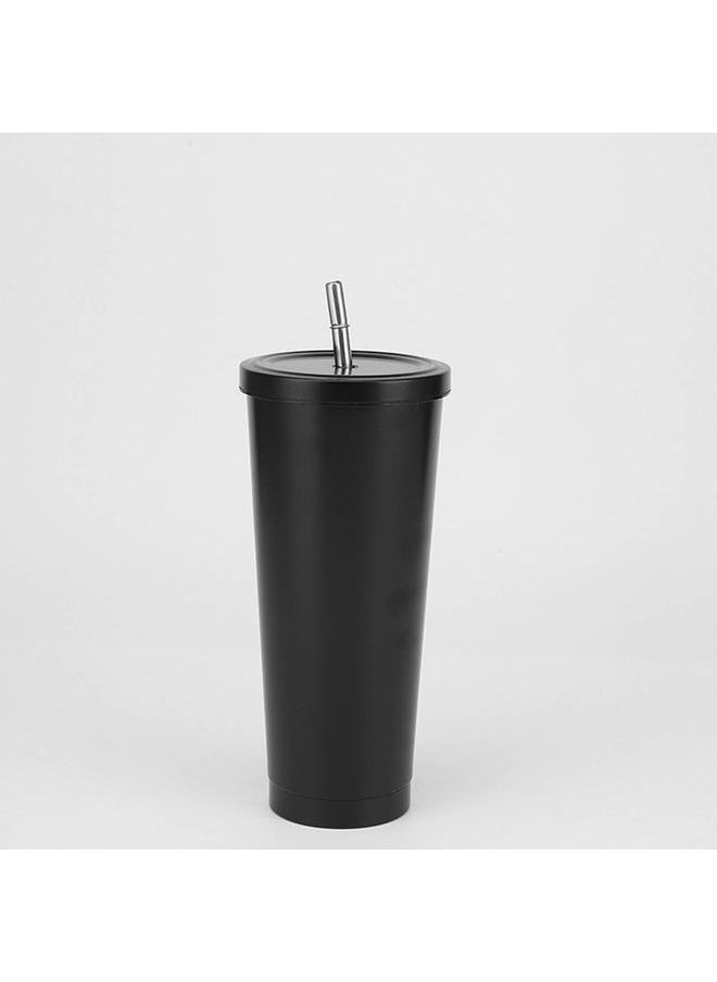 Thoraya - Coffee Cup 750ml Travel Mug Insulated Stainless Steel with Lid and Straw Hot and Cold for Coffee Drinks Travel Home Camping Office Black - Image 1