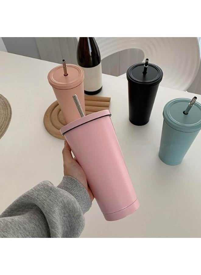 Thoraya - Coffee Cup 750ml Travel Mug Insulated Stainless Steel with Lid and Straw Hot and Cold for Coffee Drinks Travel Home Camping Office Black - Image 1