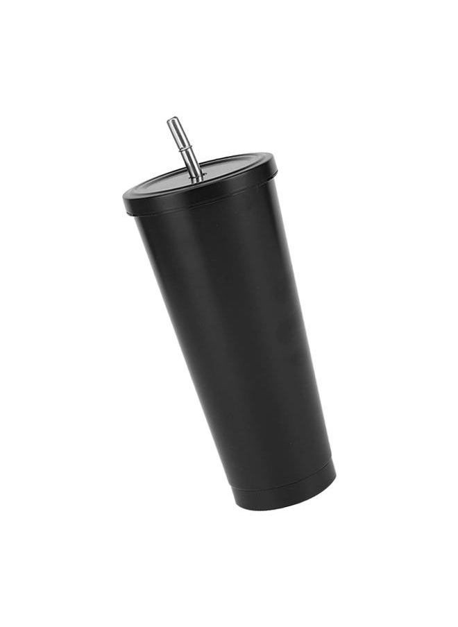 Thoraya - Coffee Cup 750ml Travel Mug Insulated Stainless Steel with Lid and Straw Hot and Cold for Coffee Drinks Travel Home Camping Office Black - Image 1