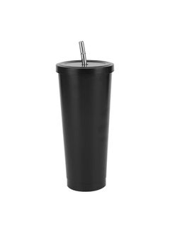 Coffee Cup 750ml Travel Mug Insulated Stainless Steel with Lid and Straw Hot and Cold for Coffee Drinks Travel Home Camping Office Black