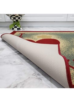 Maxy Home Kitchen Rugs and Mats - 39" x 59" (3X5) - Non Skid, Rubber Back - Love My Kitchen, Heart Utencil Themed - Rectangle Area Rug  - Image 3