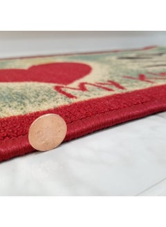 Maxy Home Kitchen Rugs and Mats - 39" x 59" (3X5) - Non Skid, Rubber Back - Love My Kitchen, Heart Utencil Themed - Rectangle Area Rug  - Image 4