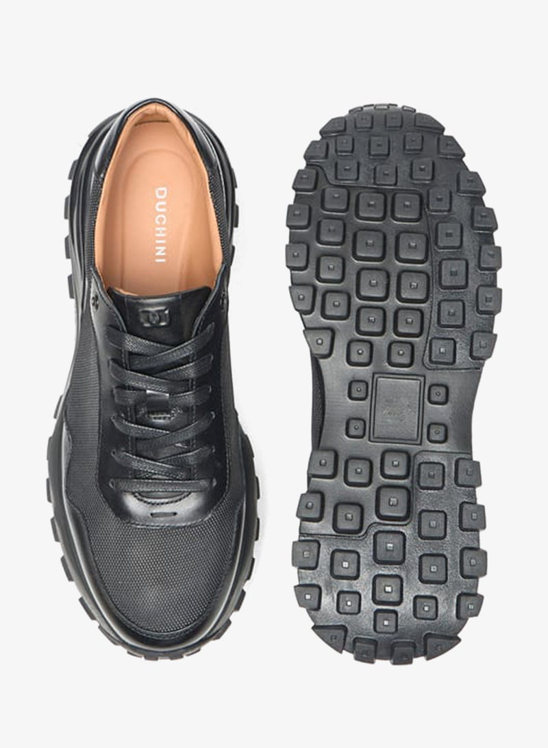 دوتشيني سنيكرز رجالي برباط وكاحل منخفض بنسيج مميز - Image 4