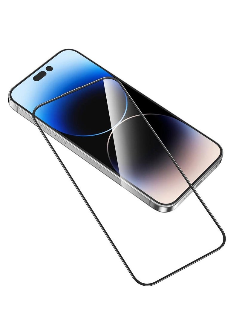 GREEN LION iPhone 15 Pro Screen Protector 3D Silicone Plus High-Definition Edge Glass / Anti Scratch / Anti Fingerprint / Grease Resistance / Crystal Clear / Highly Responsive / Bubble Free - Black Edge/Clear - Image 2