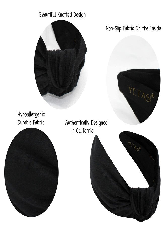 YETASI Velvet Black Headbands for Women, Wearable All Day, Trendy Womens Headbands are Knotted Headband for Women's Hair, Cute Top Knot Fashion Designer Girls Head band - Image 5