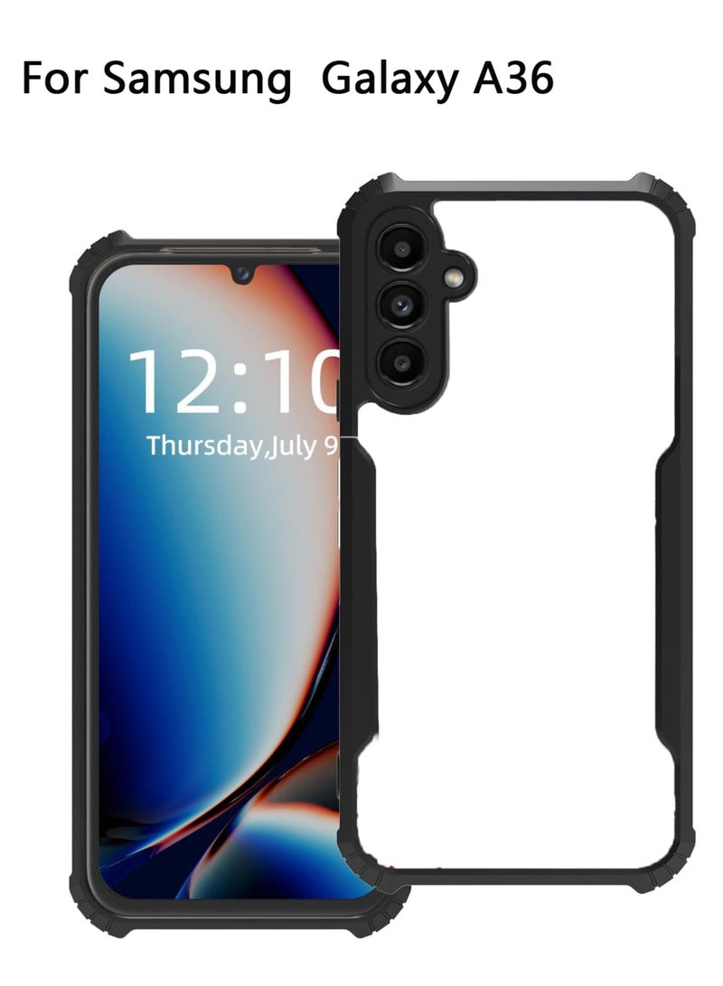 For Samsung Galaxy A36 Case Soft TPU with Acrylic Back, Full-Body Drop Proof Phone Case Shockproof Protective Cover  - Image 1