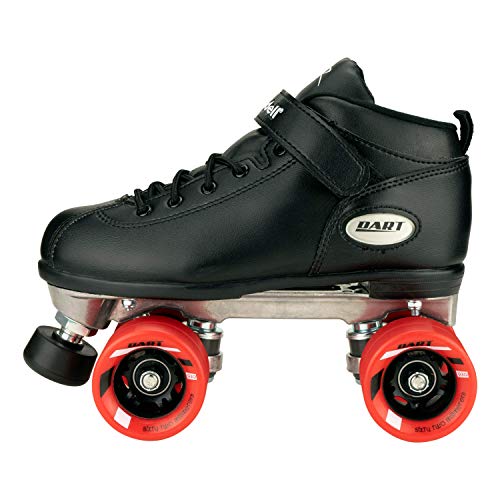 Riedell Dart Roller Skates - Colorful Ultra-Durable Quad Speed Skates with Snug Fit and Versatile Matching Color Wheels - Black - Size 7 - Image 3