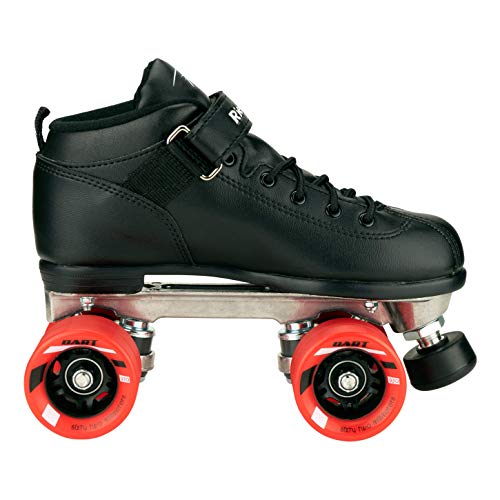 Riedell Dart Roller Skates - Colorful Ultra-Durable Quad Speed Skates with Snug Fit and Versatile Matching Color Wheels - Black - Size 7 - Image 4